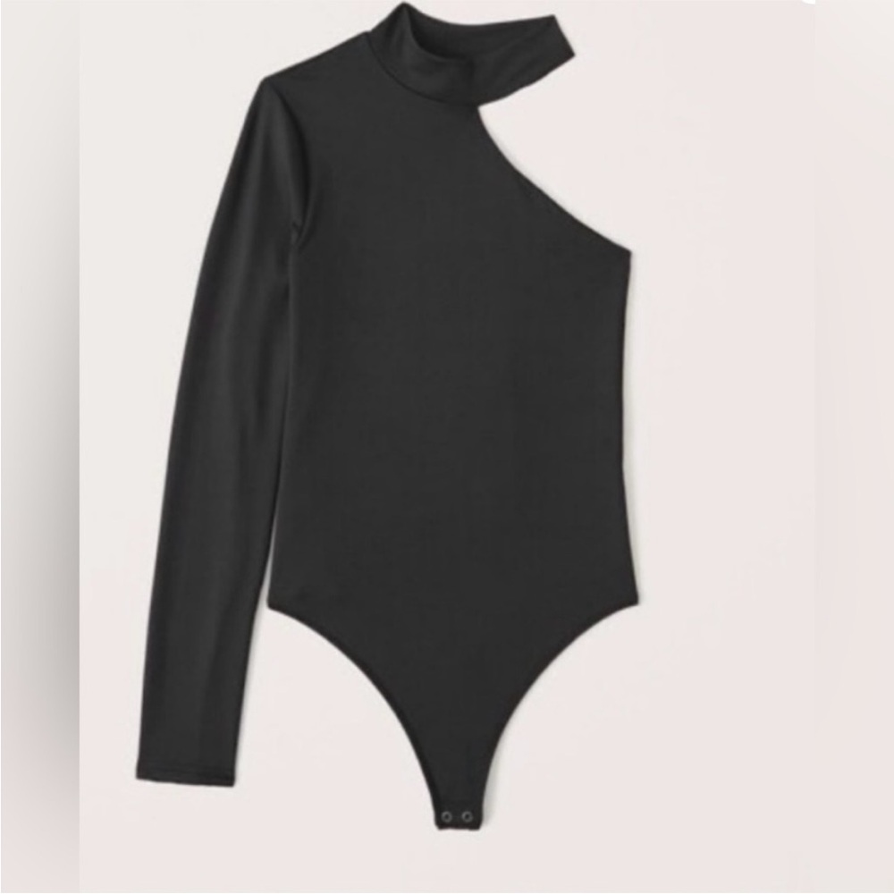 Abercrombie & Fitch Black One-Shoulder Bodysuit